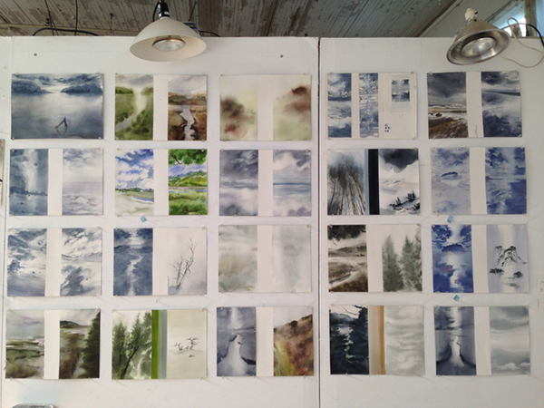 Studio wall at Sitka Center for Art and Ecology 2014